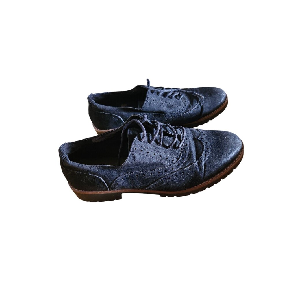 Sophie 17 Womens Black Suede Oxford Casual Lace Up Shoes Size 7 Pre-owned